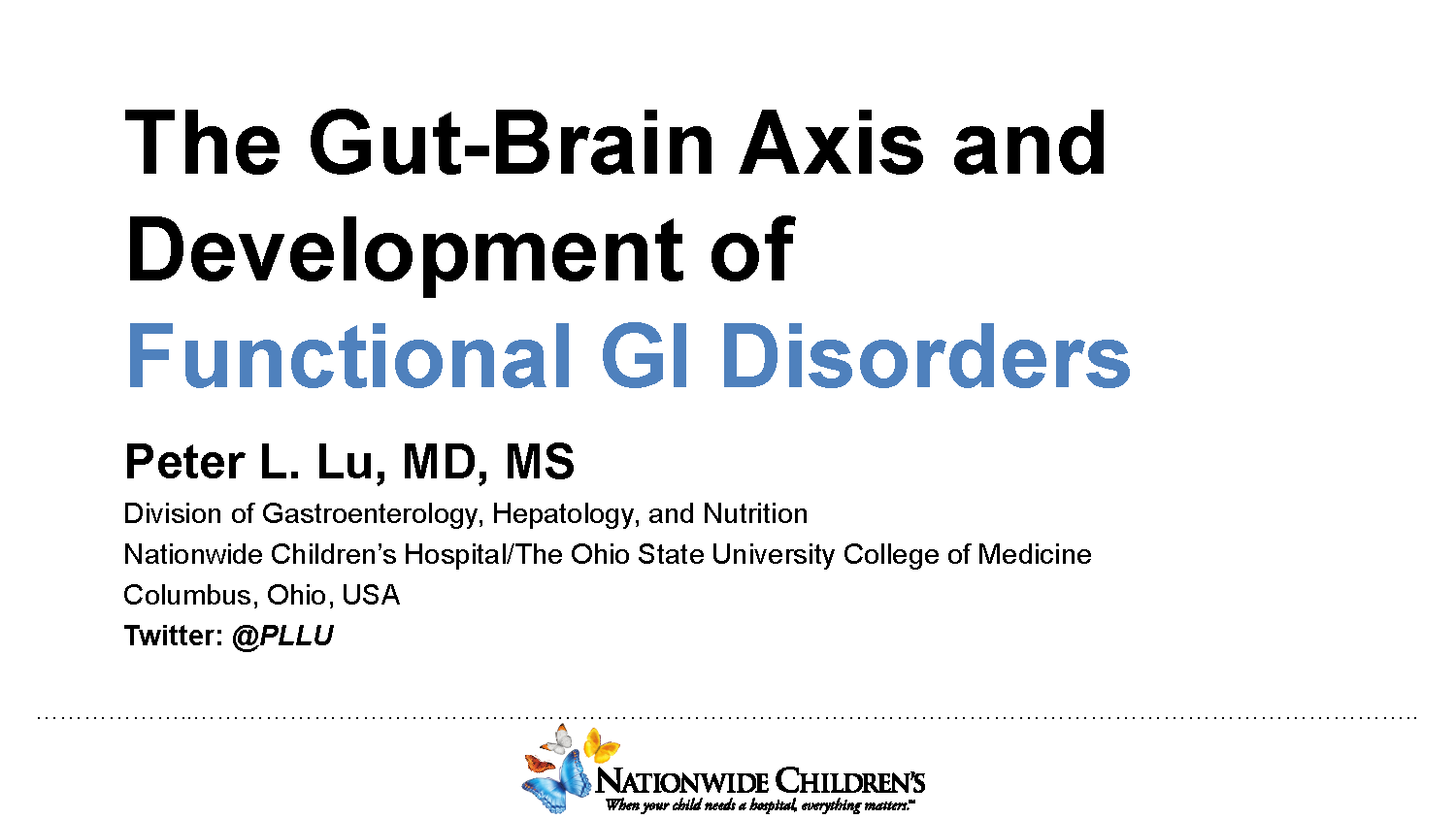 The Gut-Brain Axis and Development of Functional GI Disorders